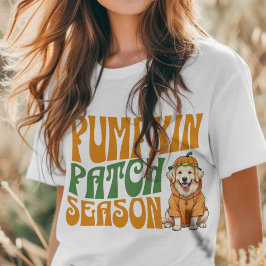 Pumpkin Patch Season Golden Retriever Herfst Shirt