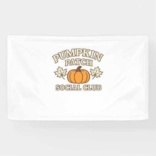 Pumpkin Patch Social Club – Gezellige herfst esthe Spandoek (Horizontaal)