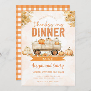 Pumpkin Patch Thanksgiving Diner Party Kaart