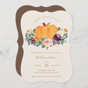 Pumpkin Patch Thanksgiving Dinner Invitation Kaart