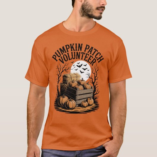 Pumpkin Patch Vrijwilliger Halloween T-shirt (Voorkant)