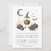 Pumpkin Patch Wizard Halloween Birthday Party Kaart (Voorkant)