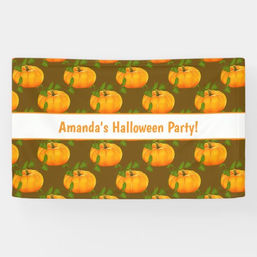 Pumpkin Pattern Halloween Party Spandoek (Horizontaal)