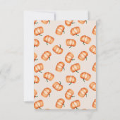 Pumpkin Pattern Herfst Baby shower | Bedankkaart (Achterkant)