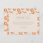 Pumpkin Pattern Herfst Baby shower | Bedankkaart (Voorkant / Achterkant)