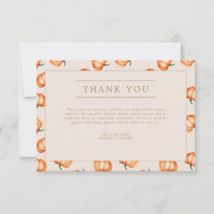 Pumpkin Pattern Herfst Baby shower Bedankkaart