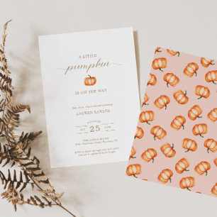 Pumpkin Pattern Herfst Baby shower Uitnodiging