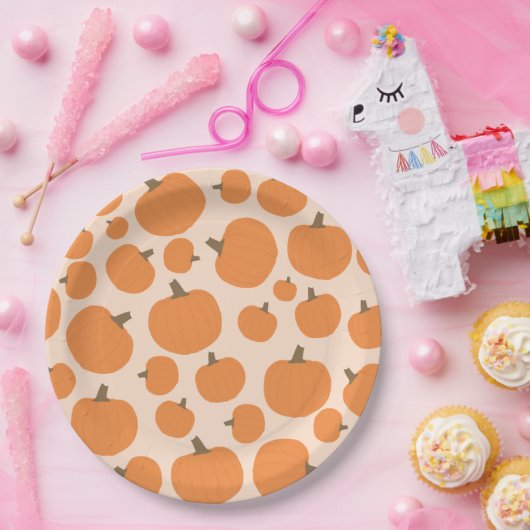 Pumpkin Pattern Papieren Bordje (Feest)