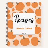 Pumpkin Pattern Recipe Blank Cookbook Notitieboek (Voorkant)
