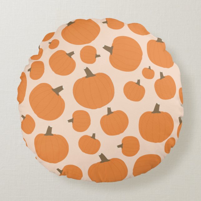 Pumpkin Pattern Rond Kussen (Voorkant)