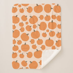 Pumpkin Pattern Sherpa Deken