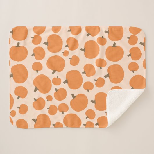 Pumpkin Pattern Sherpa Deken (Voorkant (horizontaal))