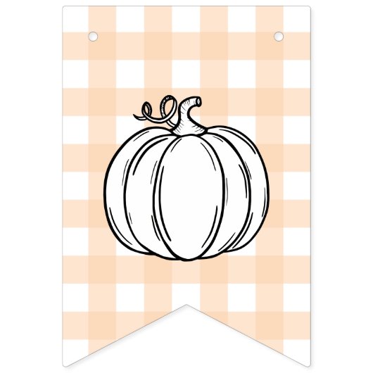 Pumpkin Peach Gingham Het is een meisje dat vlagge Vlaggetjes (Tweede vlag)