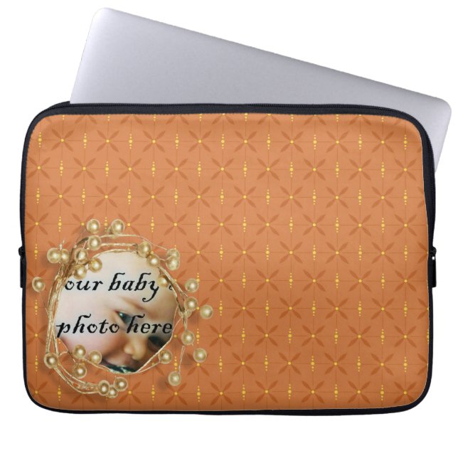Pumpkin Photo Lijst Gold-laptop Sleeve (Voorkant)