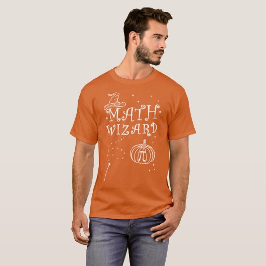 Pumpkin Pi Pie Wizard Pet Wiskunde Leraar Hallowee T-shirt (Voorkant volledig)