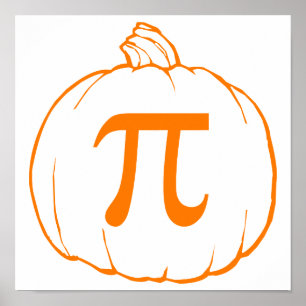 Pumpkin Pi (taart) wiskundige Humor Poster