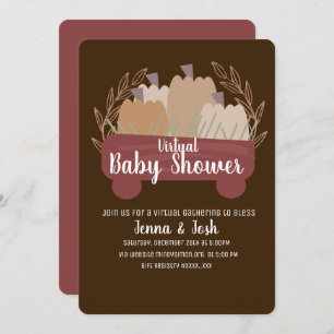 Pumpkin Pick Wagon Virtual Baby shower Kaart
