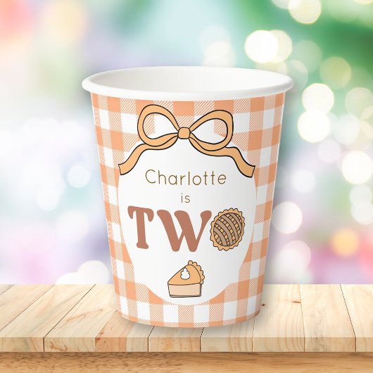 Pumpkin Pie 2nd Birthday Papieren Bekers