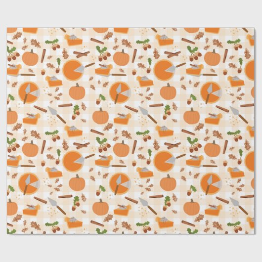 Pumpkin Pie Autumn Herfst Pattern Cadeaupapier (Vlak)