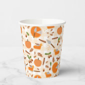 Pumpkin Pie Autumn Herfst Pattern Papieren Bekers (Links)