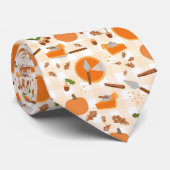 Pumpkin Pie Autumn Herfst Pattern Stropdas (Opgerold)