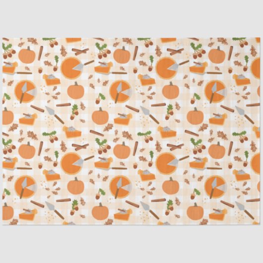 Pumpkin Pie Autumn Herfst Pattern Tissuepapier (Voorkant)