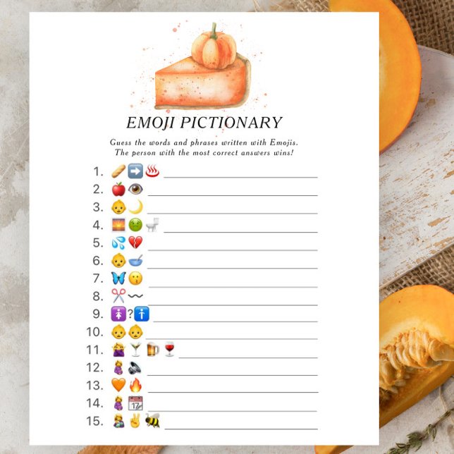Pumpkin Pie baby shower Emoji Pictionary spel (Creator heeft geüpload)