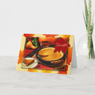 Pumpkin Pie Be Grateful Thanksgiving Holiday Card Feestdagen Kaart