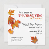 Pumpkin Pie Falling Autumn Leaves Thanksgiving Kaart (Achterkant)