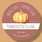 Pumpkin Pie Filling Labels