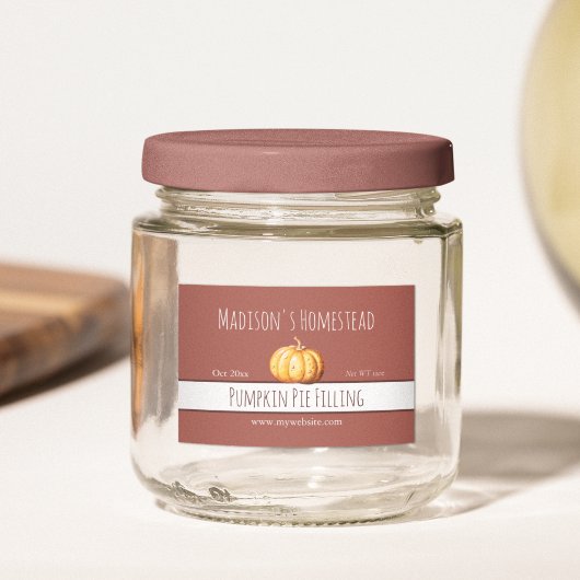 Pumpkin Pie Filling Labels Voedselcontainer Etiket