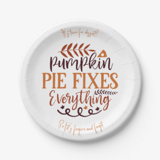 Pumpkin Pie Fixes Alles - Aangepaste Thanksgiving Papieren Bordje