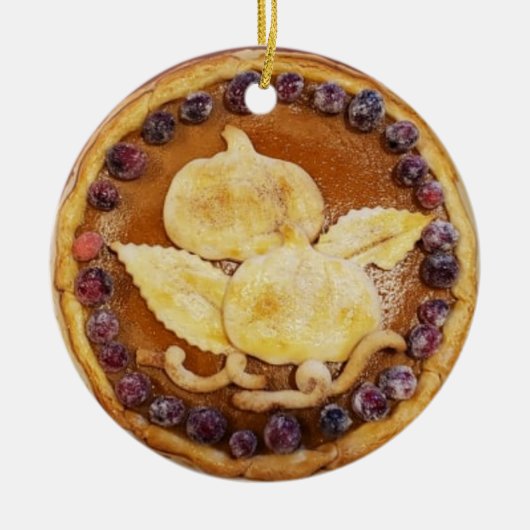 Pumpkin Pie Food Keramisch Ornament (Voorkant)
