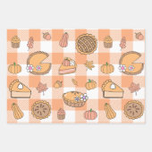 Pumpkin Pie Gingham Wrapping Paper Sheets (Voorkant)