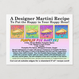 Pumpkin Pie Martini Recipe Card Briefkaart