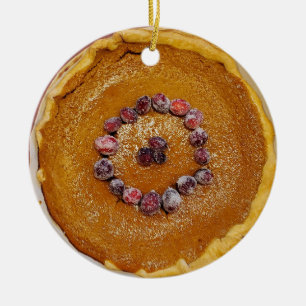 Pumpkin Pie met kerst in Cranberries Keramisch Ornament