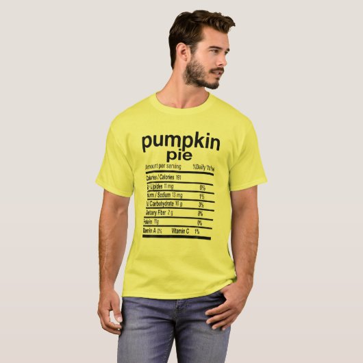 Pumpkin Pie Nutrition Feit Funny Thanksgiving Chr T-shirt (Voorkant volledig)