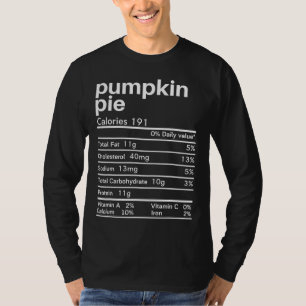 Pumpkin Pie Nutrition Feiten Grappige matching Bed T-shirt