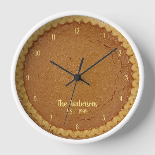 Pumpkin Pie Pie O'Clock Personalized Clock (Voorkant)