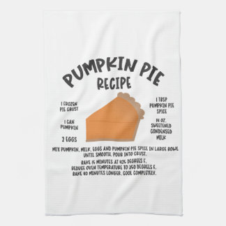 Pumpkin Pie Recipe Kitchen Towel Theedoek