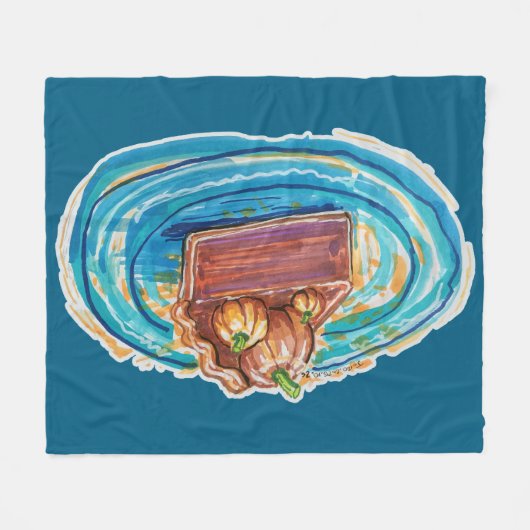 Pumpkin Pie Slice Fleece Deken (Voorkant (Horizontaal))