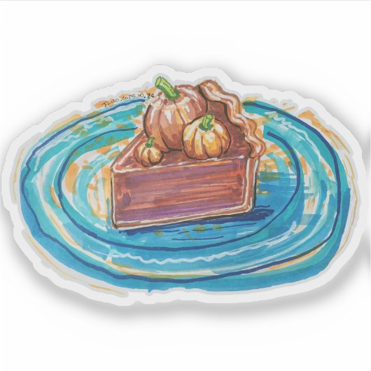 Pumpkin Pie Slice Sticker (Voorkant)
