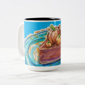 Pumpkin Pie Slice Tweekleurige Koffiemok (Voorkant links)