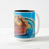 Pumpkin Pie Slice Tweekleurige Koffiemok (Voorkant rechts)