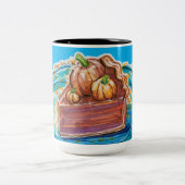 Pumpkin Pie Slice Tweekleurige Koffiemok (Center)