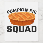 Pumpkin Pie Squad Funny Thanksgiving Pumpkin Wijn Etiket (Enkel label)