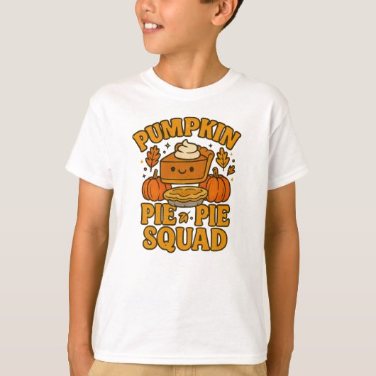 Pumpkin Pie Squad Thanksgiving Kinderen T-shirt (Voorkant)