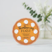 Pumpkin Pie Thanksgiving Dinner Feast Kaart (Staand voorkant)