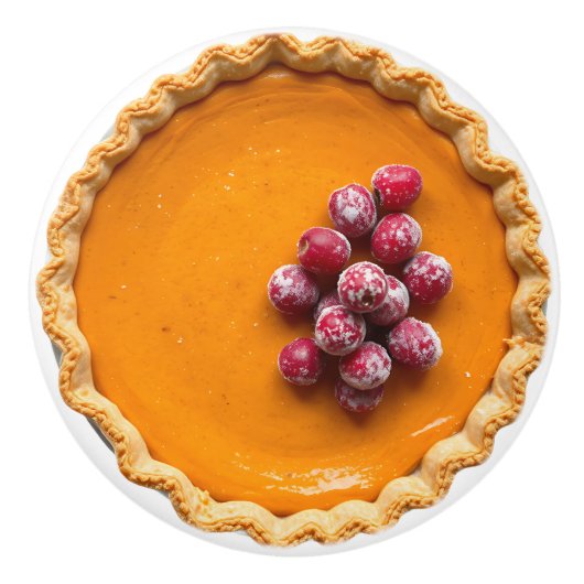 Pumpkin Pie with Sugared Cranberries Keramische Knop (Voorkant)