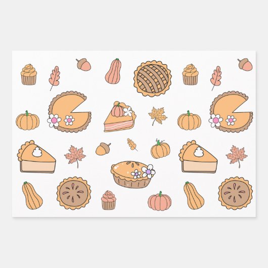 Pumpkin Pie Wrapping Paper Sheets (Voorkant)